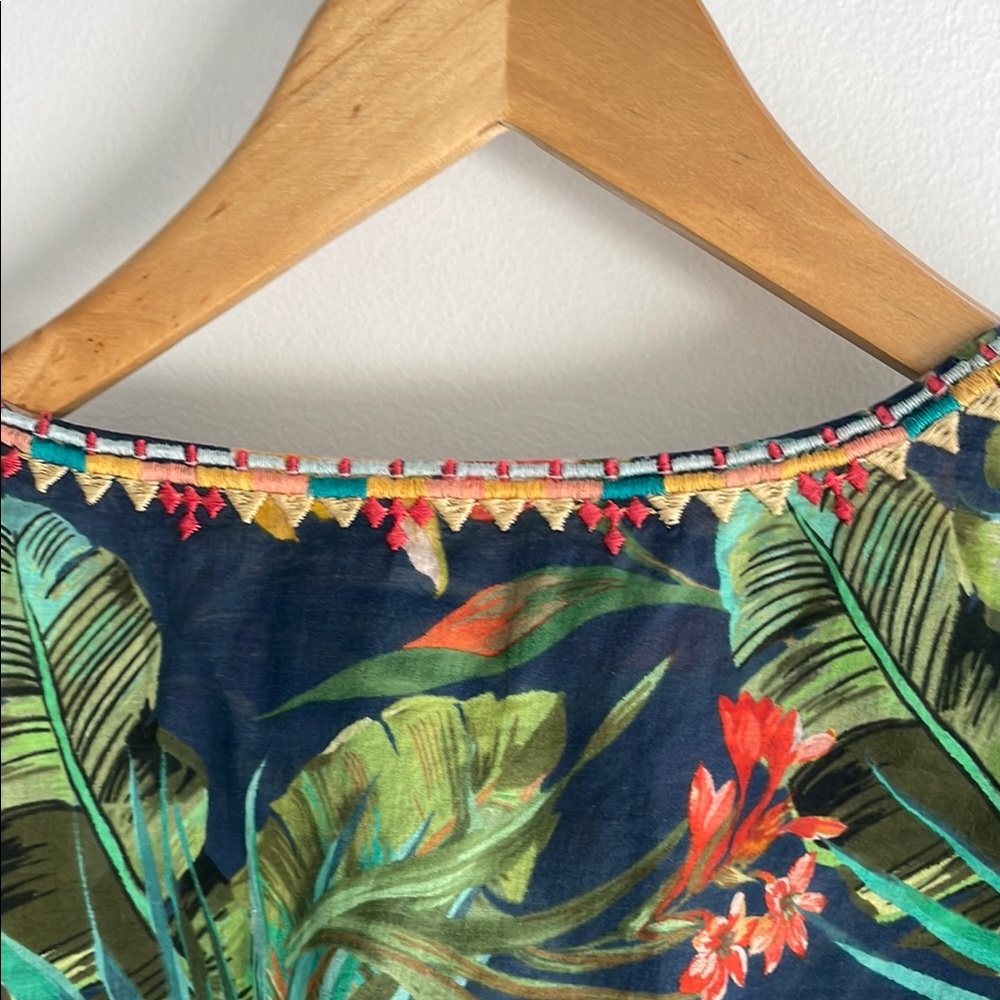 Johnny Was Women's Tropical Print Top - Green Sz Small. - Picture 3 of 10